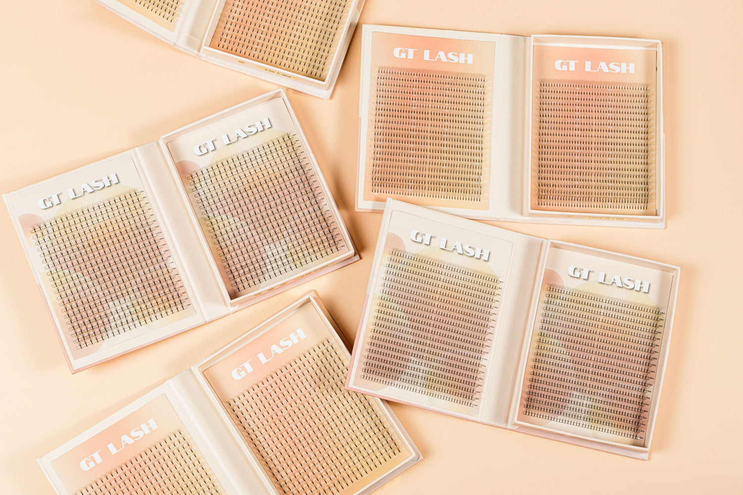 GT Lash Co Premade Eyelash Extension Fans available in YY/W, Volume, Wispy, Hybrid, and Mega - designed for speed, retention, and flawless lash sets.