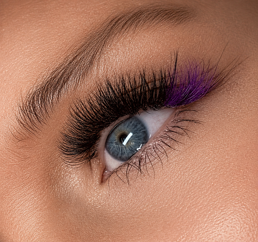 long-lasting eyelash extensions on a professional lash client