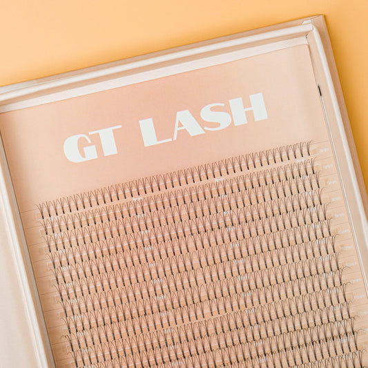 GT Lash 3D Hybrid Premade Lash Fans in mixed lengths 8mm to 14mm and C/CC/D curl.