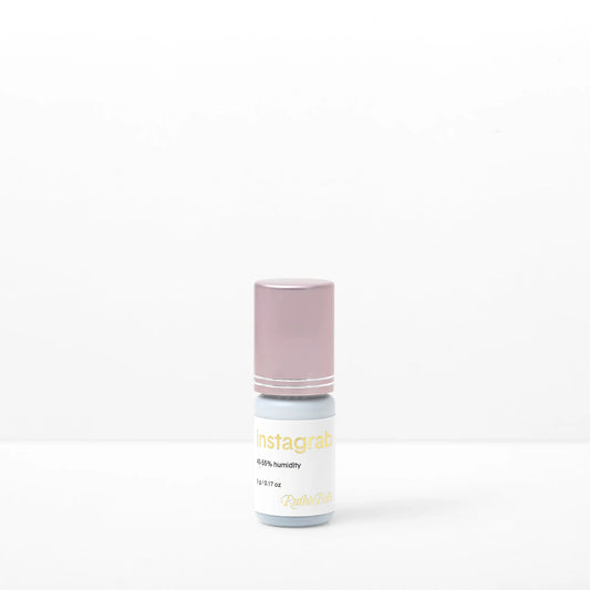 Instagrab eyelash extension adhesive from GT Lash Co engineered to cure in less than one second - designed for lash artists who work fast.