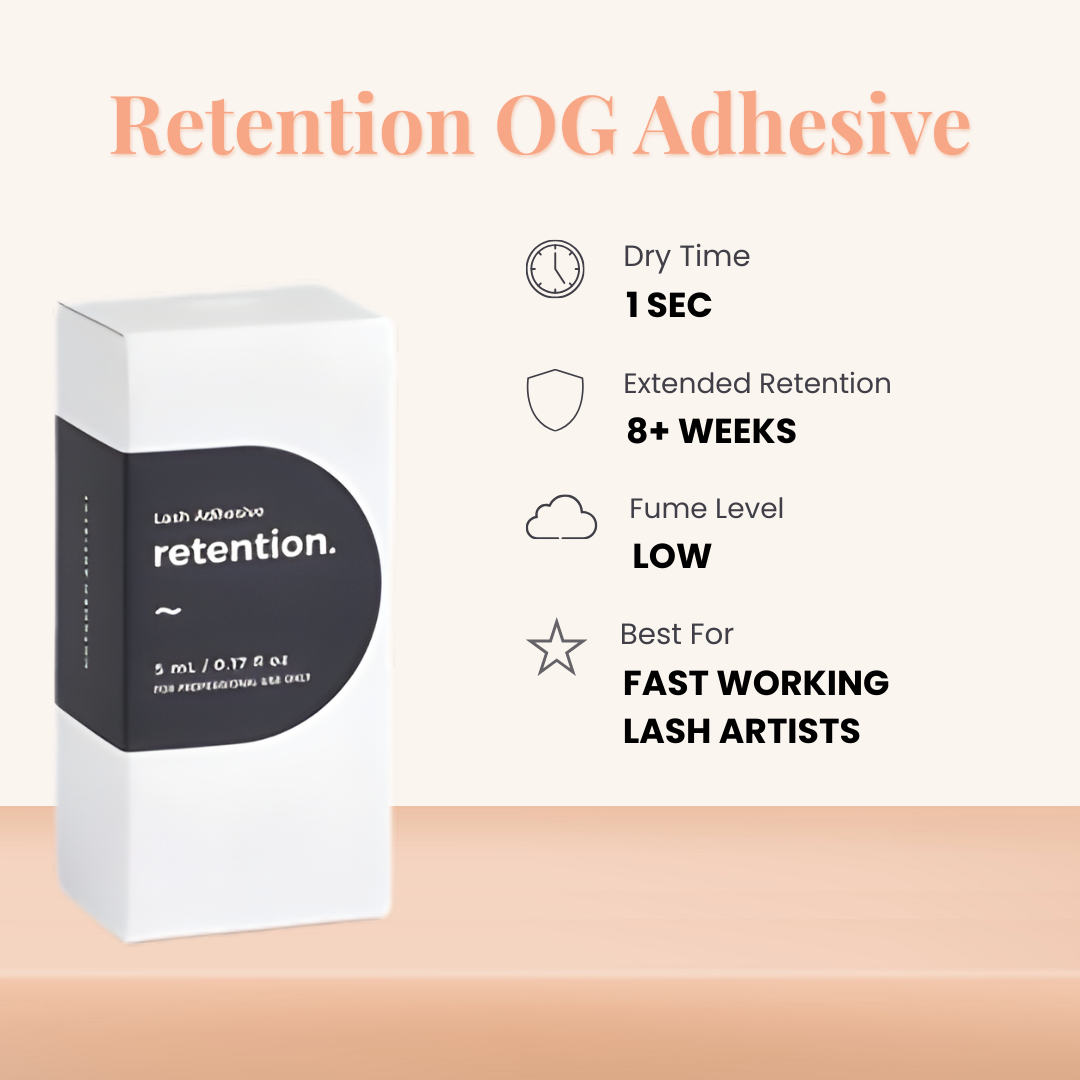 Retention eyelash extension adhesive for pro lash artists available at GT Lash Co.