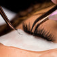 Lash Artist Applying GTLASH Premade Volume Fan to Natural Lashes During Service